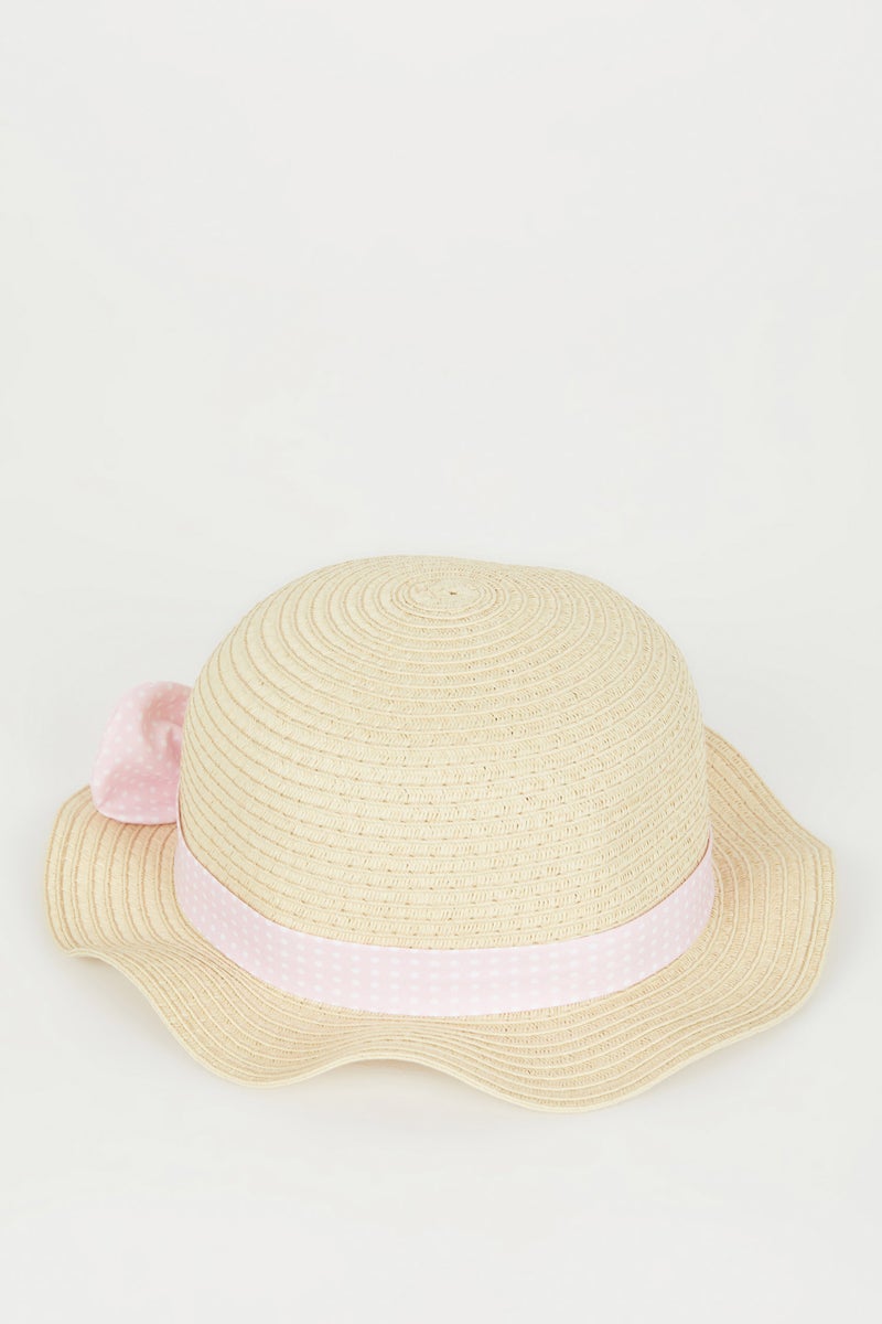 DeFacto Beige Girl Girl Straw Hat Casual - Image 3
